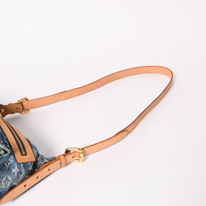 極美品 LOUIS VUITTON ルイヴィトン モノグラムデニム バギーPM ショルダーバッグ ワンショルダー M95049 インディゴブルー 中古 4a003469
