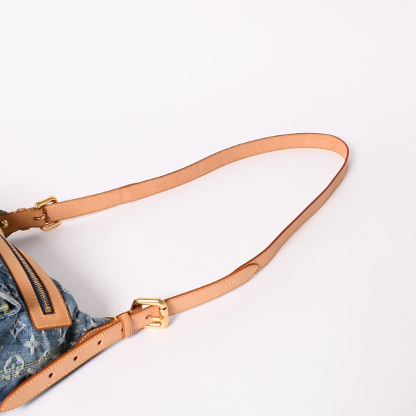 極美品 LOUIS VUITTON ルイヴィトン モノグラムデニム バギーPM ショルダーバッグ ワンショルダー M95049 インディゴブルー 中古 4a003469