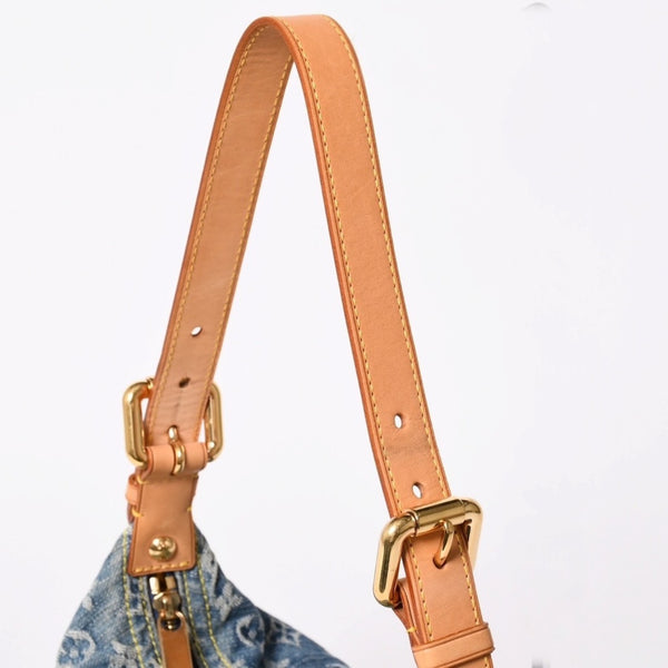 極美品 LOUIS VUITTON ルイヴィトン モノグラムデニム バギーPM ショルダーバッグ ワンショルダー M95049 インディゴブルー 中古 4a003469