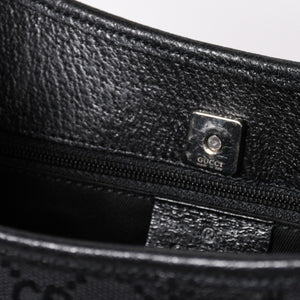 極美品 GUCCI グッチ GGキャンバス ショルダーバッグ ワンショルダーバッグ 肩掛け レザー ブラック 113012 中古 4a002014