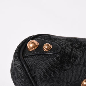 GUCCI Gucci Sherry Line Chain One Shoulder Bag 129423 GG Canvas Black Gold Hardware Good Condition Used 4a003551