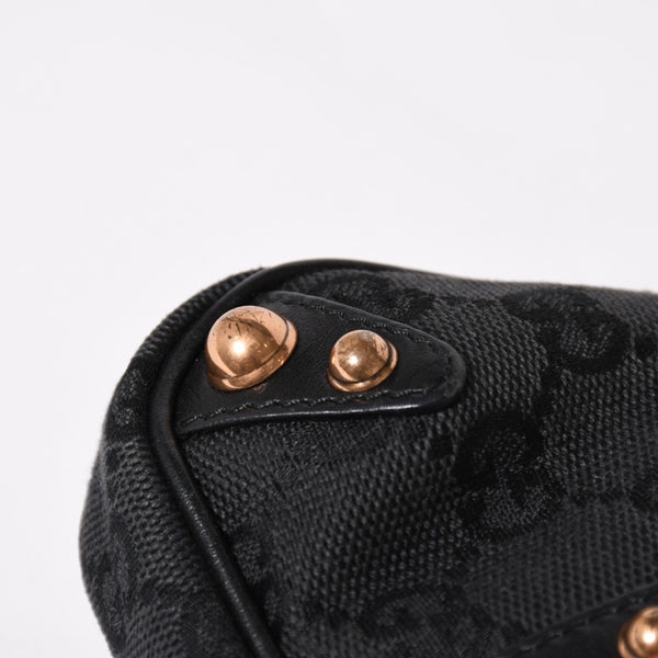 GUCCI Gucci Sherry Line Chain One Shoulder Bag 129423 GG Canvas Black Gold Hardware Good Condition Used 4a003551