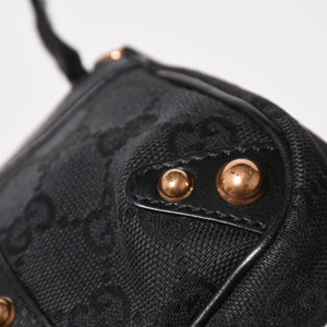 GUCCI Gucci Sherry Line Chain One Shoulder Bag 129423 GG Canvas Black Gold Hardware Good Condition Used 4a003551