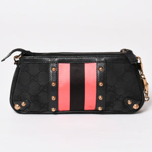 GUCCI Gucci Sherry Line Chain One Shoulder Bag 129423 GG Canvas Black Gold Hardware Good Condition Used 4a003551