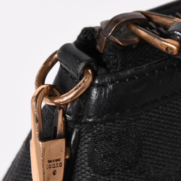 GUCCI Gucci Sherry Line Chain One Shoulder Bag 129423 GG Canvas Black Gold Hardware Good Condition Used 4a003551