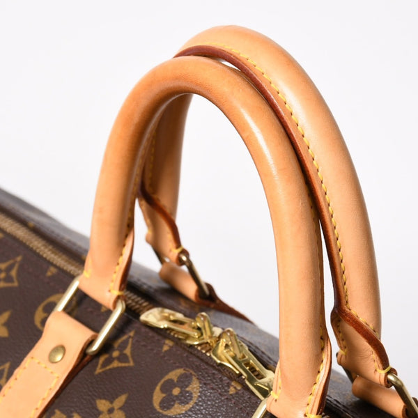 LOUIS VUITTON Monogram Keepall 45 Boston Bag M41428 Monogram Canvas Tanned Leather Brown Gold Hardware Good Used 4a003665