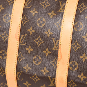 LOUIS VUITTON Monogram Keepall 45 Boston Bag M41428 Monogram Canvas Tanned Leather Brown Gold Hardware Good Used 4a003665