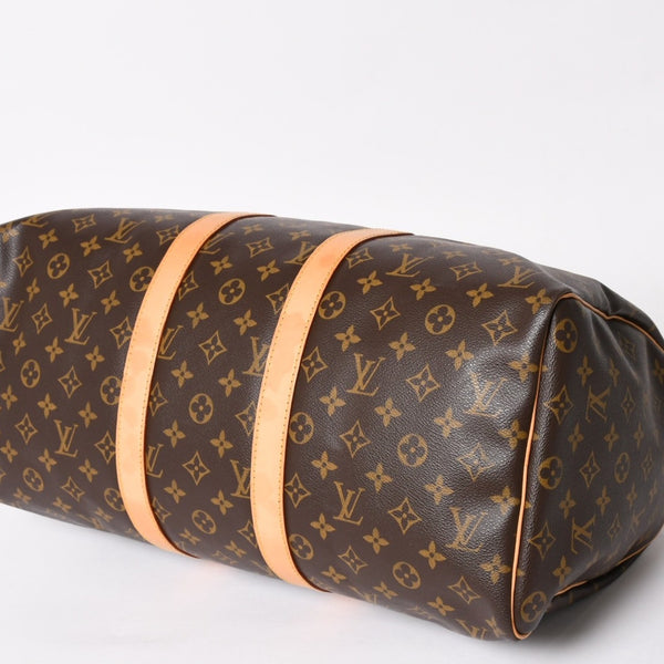 LOUIS VUITTON Monogram Keepall 45 Boston Bag M41428 Monogram Canvas Tanned Leather Brown Gold Hardware Good Used 4a003665