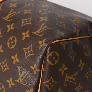 LOUIS VUITTON Monogram Keepall 45 Boston Bag M41428 Monogram Canvas Tanned Leather Brown Gold Hardware Good Used 4a003665