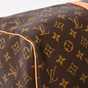 LOUIS VUITTON Monogram Keepall 45 Boston Bag M41428 Monogram Canvas Tanned Leather Brown Gold Hardware Good Used 4a003665