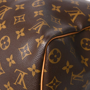 LOUIS VUITTON Monogram Keepall 45 Boston Bag M41428 Monogram Canvas Tanned Leather Brown Gold Hardware Good Used 4a003665