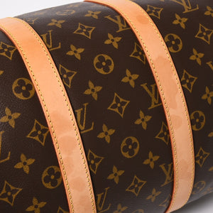 LOUIS VUITTON Monogram Keepall 45 Boston Bag M41428 Monogram Canvas Tanned Leather Brown Gold Hardware Good Used 4a003665
