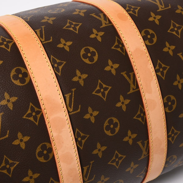 LOUIS VUITTON Monogram Keepall 45 Boston Bag M41428 Monogram Canvas Tanned Leather Brown Gold Hardware Good Used 4a003665