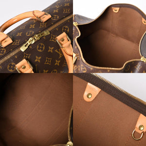 LOUIS VUITTON Monogram Keepall 45 Boston Bag M41428 Monogram Canvas Tanned Leather Brown Gold Hardware Good Used 4a003665