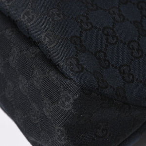 Very Good Condition GUCCI Gucci Horsebit GG Canvas Handbag Shoulder Bag Black Silver Hardware 190525 Used 4a003555