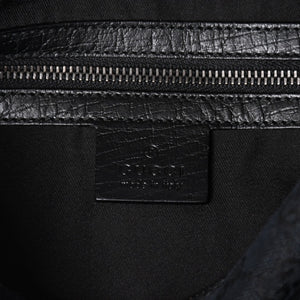 Very Good Condition GUCCI Gucci Horsebit GG Canvas Handbag Shoulder Bag Black Silver Hardware 190525 Used 4a003555