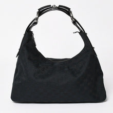 Load image into Gallery viewer, 極美品 GUCCI グッチ ホースビット GGキャンバス ハンドバッグ ショルダーバッグ ブラック シルバー金具 190525 中古 4a003555