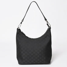 Load image into Gallery viewer, 極美品 GUCCI グッチ ワンショルダーホーボーバッグ GGキャンバス ショルダーバッグ ブラック 三日月型 28335 中古 4a003461