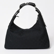 Load image into Gallery viewer, 極美品 GUCCI グッチ ホースビット GGキャンバス ハンドバッグ ショルダーバッグ ブラック シルバー金具 190525 中古 4a003555