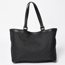 Load image into Gallery viewer, 極美品 GUCCI グッチ アビー GGナイロンキャンバスポケットトートバッグ 268639 ハンドバッグ GGキャンバス ブラック シルバー金具 中古 4a003457