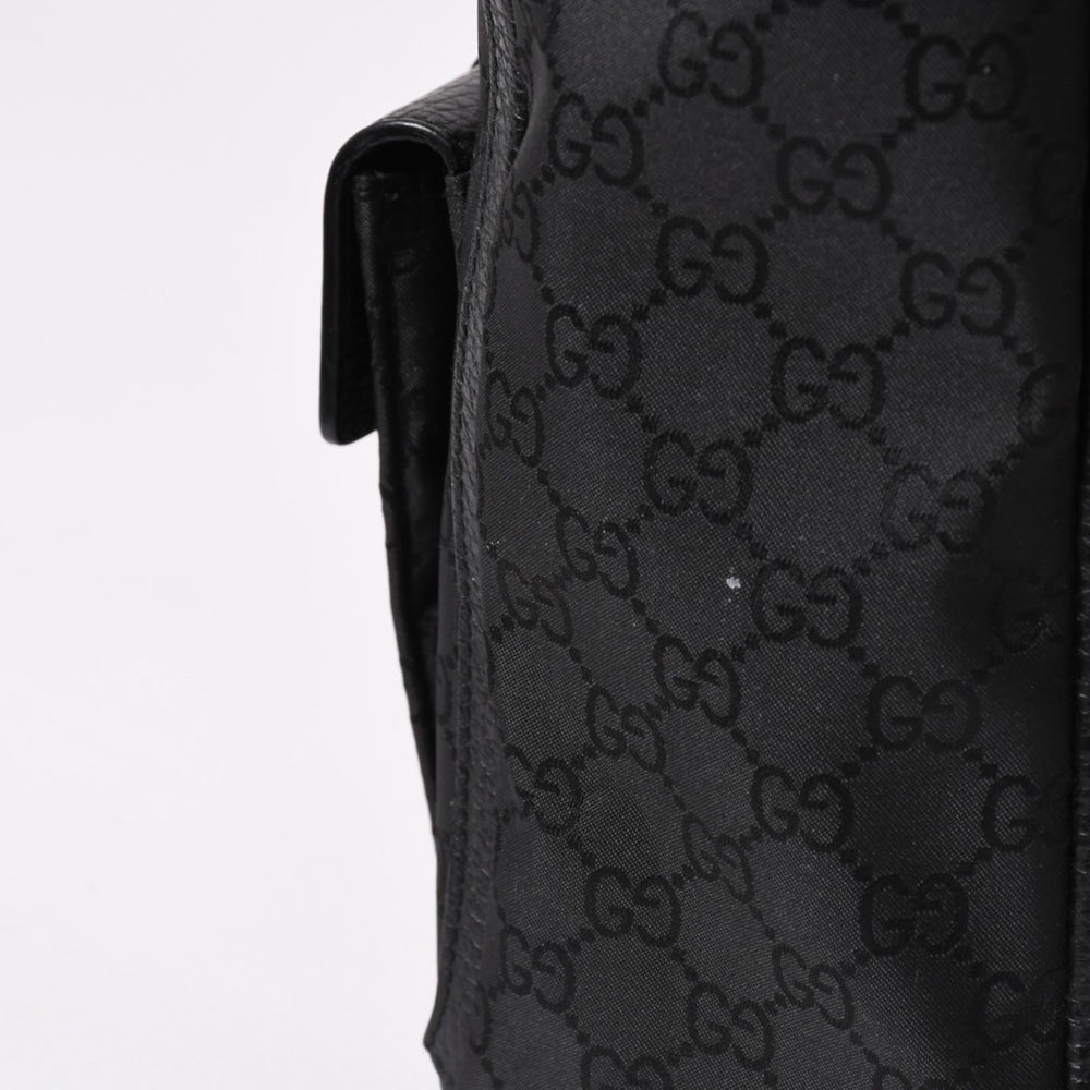 Very good condition GUCCI Abbey GG nylon canvas pocket tote bag 268639 Handbag GG canvas Black Silver hardware Used 4a003457
