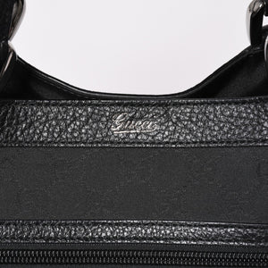 極美品 GUCCI グッチ アビー GGナイロンキャンバスポケットトートバッグ 268639 ハンドバッグ GGキャンバス ブラック シルバー金具 中古 4a003457