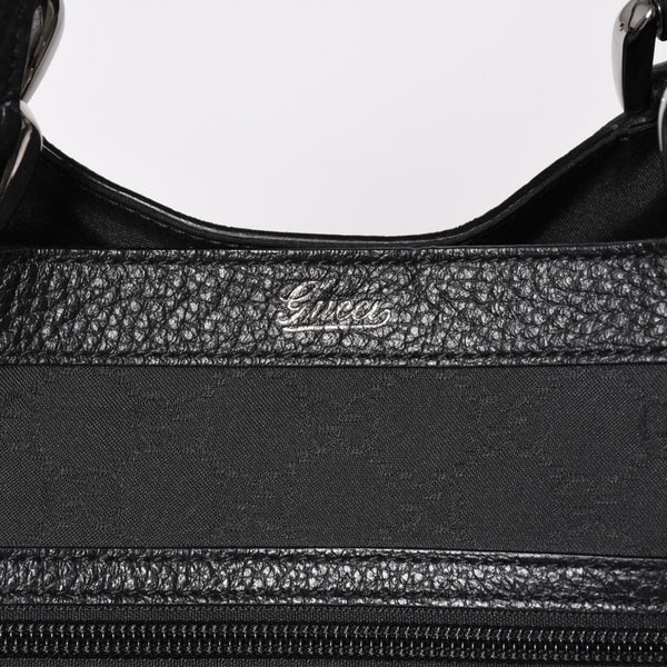 極美品 GUCCI グッチ アビー GGナイロンキャンバスポケットトートバッグ 268639 ハンドバッグ GGキャンバス ブラック シルバー金具 中古 4a003457
