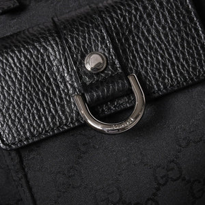 極美品 GUCCI グッチ アビー GGナイロンキャンバスポケットトートバッグ 268639 ハンドバッグ GGキャンバス ブラック シルバー金具 中古 4a003457