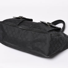 Load image into Gallery viewer, 極美品 GUCCI グッチ アビー GGナイロンキャンバスポケットトートバッグ 268639 ハンドバッグ GGキャンバス ブラック シルバー金具 中古 4a003457
