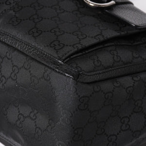 極美品 GUCCI グッチ アビー GGナイロンキャンバスポケットトートバッグ 268639 ハンドバッグ GGキャンバス ブラック シルバー金具 中古 4a003457