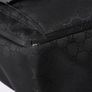 極美品 GUCCI グッチ アビー GGナイロンキャンバスポケットトートバッグ 268639 ハンドバッグ GGキャンバス ブラック シルバー金具 中古 4a003457