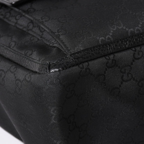 極美品 GUCCI グッチ アビー GGナイロンキャンバスポケットトートバッグ 268639 ハンドバッグ GGキャンバス ブラック シルバー金具 中古 4a003457