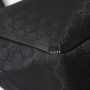 極美品 GUCCI グッチ アビー GGナイロンキャンバスポケットトートバッグ 268639 ハンドバッグ GGキャンバス ブラック シルバー金具 中古 4a003457