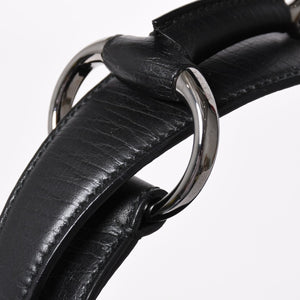 Very Good Condition GUCCI Gucci Horsebit GG Canvas Handbag Shoulder Bag Black Silver Hardware 190525 Used 4a003555