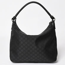 Load image into Gallery viewer, 極美品 GUCCI グッチ ホーボー ワンショルダー ハンドバッグ 293581 GGキャンバス レザー ブラック シルバー金具 中古 4a003495