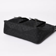Load image into Gallery viewer, 極美品 GUCCI グッチ ホーボー ワンショルダー ハンドバッグ 293581 GGキャンバス レザー ブラック シルバー金具 中古 4a003495