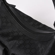 Load image into Gallery viewer, 極美品 GUCCI グッチ ホーボー ワンショルダー ハンドバッグ 293581 GGキャンバス レザー ブラック シルバー金具 中古 4a003495