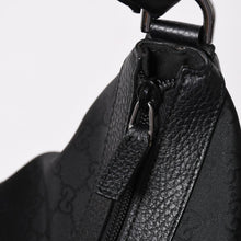Load image into Gallery viewer, 極美品 GUCCI グッチ ホーボー ワンショルダー ハンドバッグ 293581 GGキャンバス レザー ブラック シルバー金具 中古 4a003495