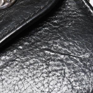 CHROME HEARTS クロムハーツ WAVE CROSS BALL ウェーブ クロスボールボタン レザーウォレット 長財布 ダガー ブラック 美品 中古 4a003559