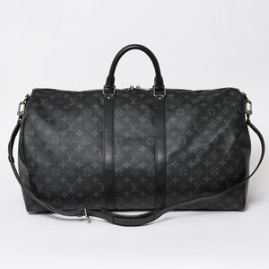 新品同様 LOUIS VUITTON ルイヴィトン キーポル バンドリエール55 ボストンバッグ M40605 モノグラムエクリプス 中古 4a003572