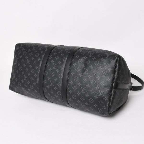 新品同様 LOUIS VUITTON ルイヴィトン キーポル バンドリエール55 ボストンバッグ M40605 モノグラムエクリプス 中古 4a003572