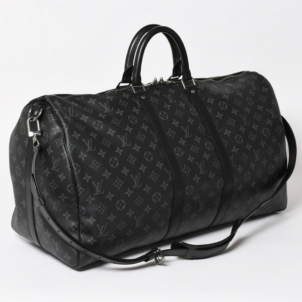 新品同様 LOUIS VUITTON ルイヴィトン キーポル バンドリエール55 ボストンバッグ M40605 モノグラムエクリプス 中古 4a003572