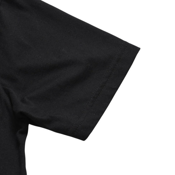 新品同様 CHROME HEARTS クロムハーツ ネックロゴ プリントポケットTシャツ 半袖Tシャツ ブラック Sサイズ スクロールラベル CHロゴ 中古 4a004022