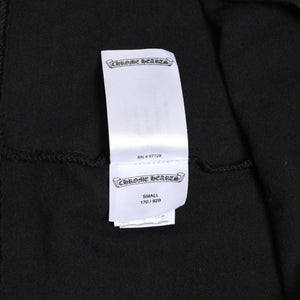 新品同様 CHROME HEARTS クロムハーツ ネックロゴ プリントポケットTシャツ 半袖Tシャツ ブラック Sサイズ スクロールラベル CHロゴ 中古 4a004022