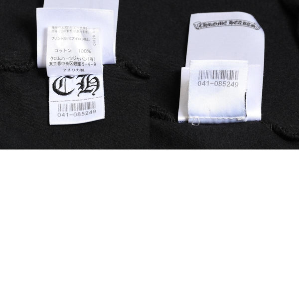 新品同様 CHROME HEARTS クロムハーツ ネックロゴ プリントポケットTシャツ 半袖Tシャツ ブラック Sサイズ スクロールラベル CHロゴ 中古 4a004022