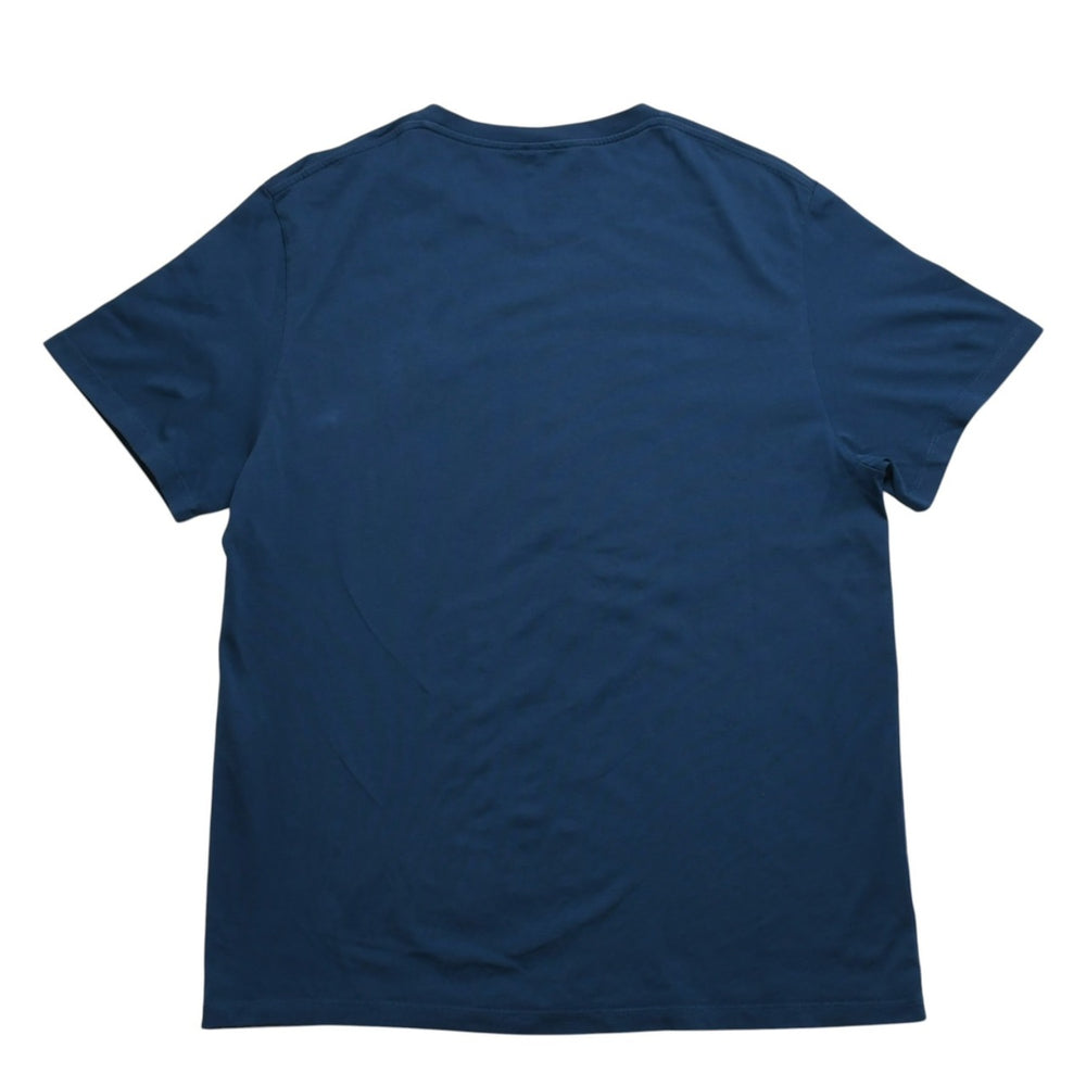 極美品 LOEWE ロエベ アナグラム Tシャツ H526Y22J26 ペトロリウム ダークブルー イエロー アナグラム刺繍 半袖Tシャツ XLサイズ 中古 4a004086
