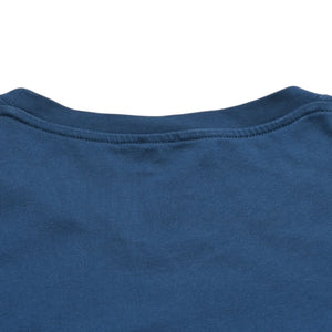 Very good condition LOEWE Anagram T-shirt H526Y22J26 Petroleum Dark Blue Yellow Anagram embroidery Short sleeve T-shirt XL size Used 4a004086