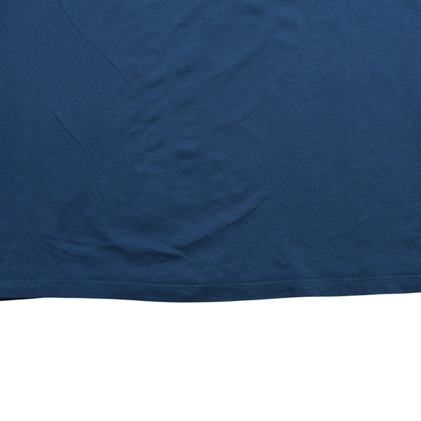 Very good condition LOEWE Anagram T-shirt H526Y22J26 Petroleum Dark Blue Yellow Anagram embroidery Short sleeve T-shirt XL size Used 4a004086