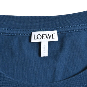 Very good condition LOEWE Anagram T-shirt H526Y22J26 Petroleum Dark Blue Yellow Anagram embroidery Short sleeve T-shirt XL size Used 4a004086