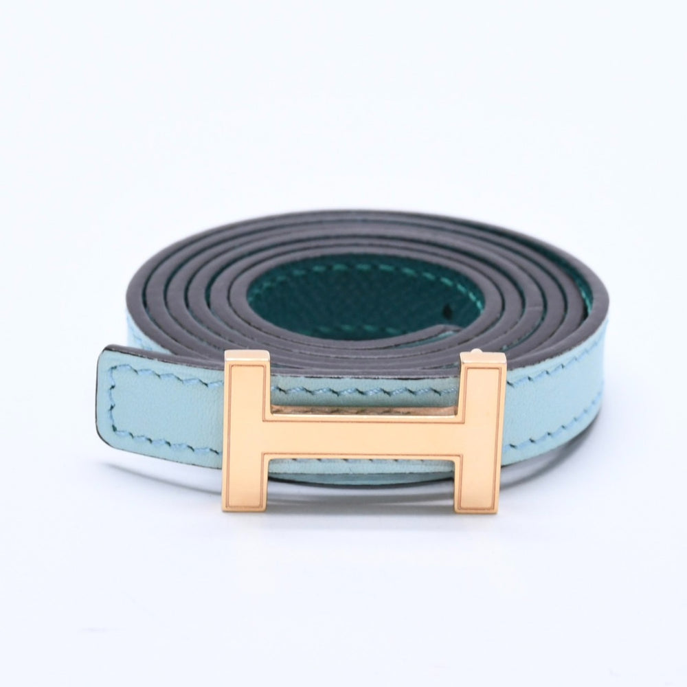 極美品 HERMES エルメス ベルト A刻印 ゴールド金具 レザーベルト リバーシブル エメラルドグリーン グリーン 中古 4a003883